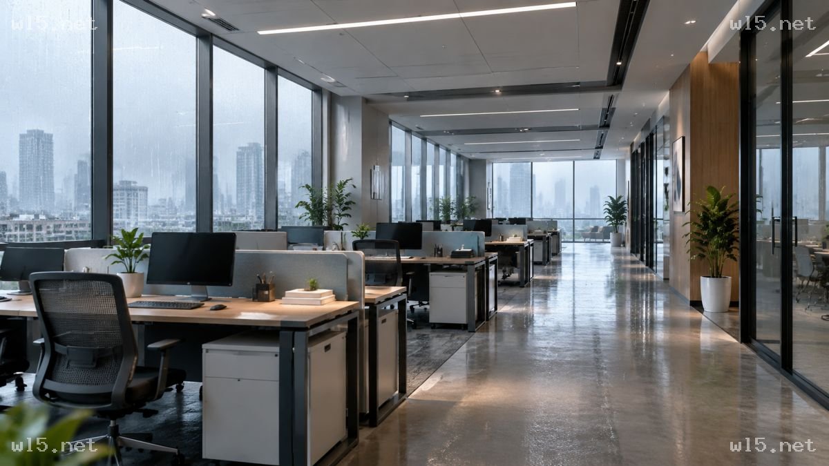 现代开放式办公室内景