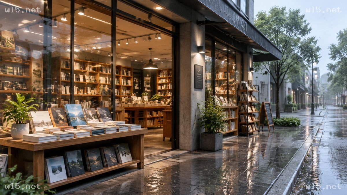 雨后街角书店外景
