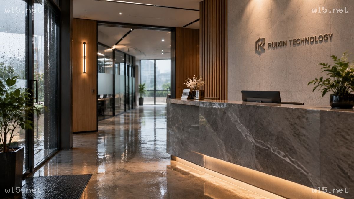 现代科技公司前台接待大堂