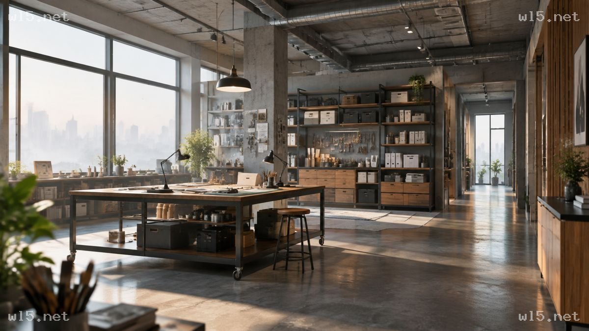 工业风创意工作室室内场景