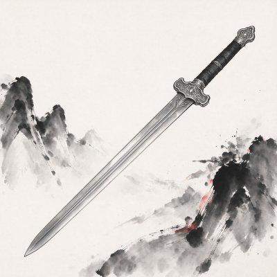 水墨风古风长剑 · 古风、长剑、水墨、国风、武侠