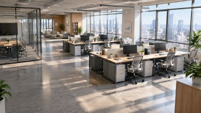 现代开放式办公室与城市景观