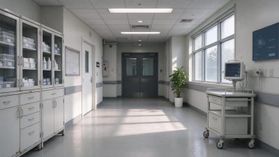 现代医院空旷病房走廊 · 医院走廊、医疗空间、写实场景、室内公共空间、自然采光