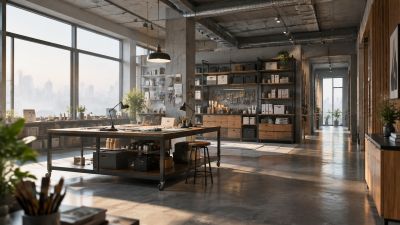 工业风创意工作室室内场景